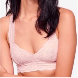 NWT Free People Baby Pink Lace Racerback Bralette